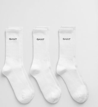 GANT Men 3-Pack Sport Socks (40-42) WHITE