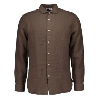 The Goodpeople Soho Shirt - Heren - Casual Overhemden - Bruin - L - Linnen - Overhemden