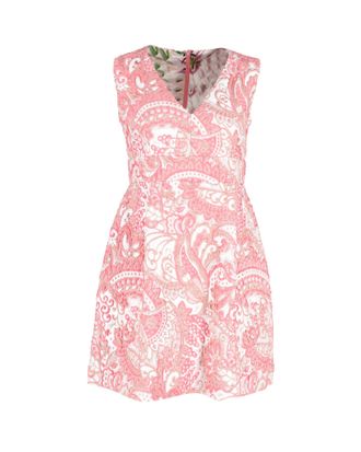 Dolce & Gabbana Dolce & Gabbana mini-jurk van roze polyester met bloemenjacquardprint