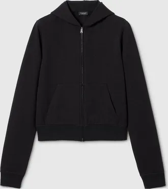 Gucci Cotton Jersey And Cashmere Zip Jacket, Black