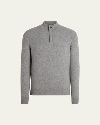 Ermenegildo Zegna Mens Cashmere Quarter-Zip Sweater