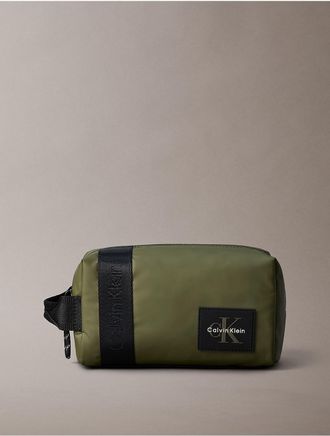 Calvin Klein Mens Monologo Patch Dopp Kit - Green