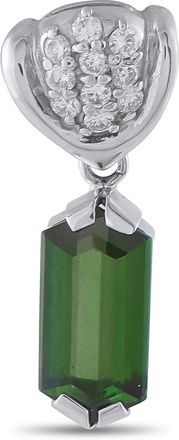 Luxury Bazaar Platinum 0.22 ct Diamond and 2.71 ct Tourmaline Pendant MF08-010226