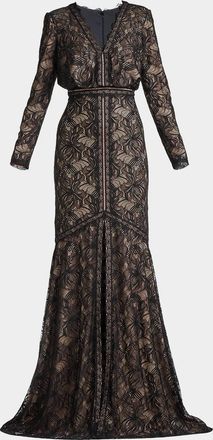 Tadashi Shoji Floral Lace Gown