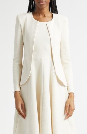 Emporio Armani Jersey Jacket in Solid White at Nordstrom, Size 10 Us