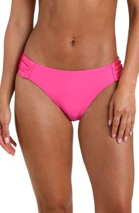 Sunshine 79 Solids Shirred Side Bikini Bottoms in Pink at Nordstrom, Size 14