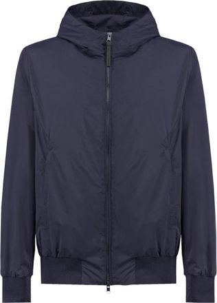 People of Shibuya Ultralichte nylon jas met capuchon - Heren - Bomber jackets - Blauw - L - Nylon - Jassen