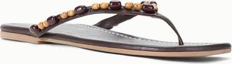 Staud Womens Freja Sandals In Wood Beads