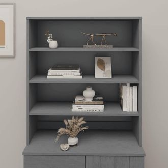 Berkfield Home Top for Highboard HAMAR Dark Grey 90x30x100cm Solid Wood Pine | Size: 90 x 30 x 100 cm