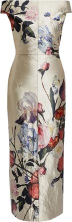 Erdem Maxi-jurk met bloemenprint - Beige