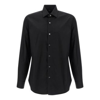 Barba Klassiek Shirt Model I - Heren - Casual Overhemden - Zwart - 5XL - Katoen - Overhemden