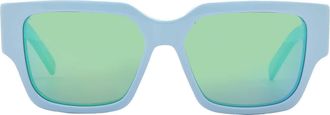 Dior CD SU Blue Mirror Square Mens Sunglasses DM40079U 84Q 55