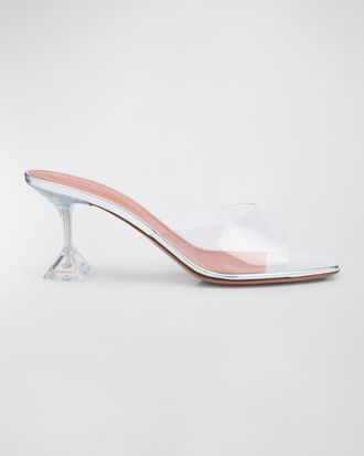 Amina Muaddi Lupita Transparent Mule Sandals