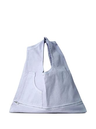 Issey Miyake panelled patch-pocket shoulder bag - women - Fabric - One Size - Purple