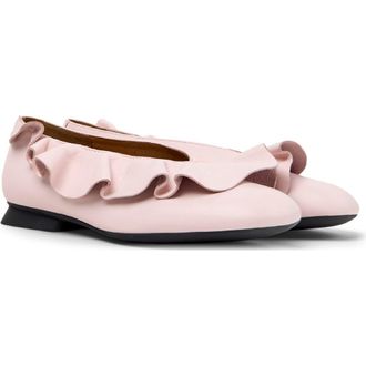 Camper Casi Myra Ruffle Flat in Pastel Pink at Nordstrom, Size 35
