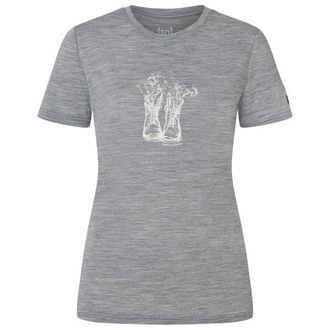 super.natural Flower Boots Tee Merinoshirt f&uuml;r Damen | grau