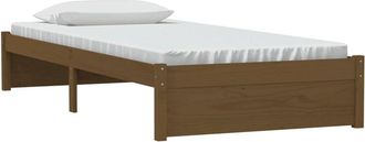 vidaXL Estructura Cama Sin Colch&oacute;n Madera Maciza Marr&oacute;n Miel 90x200 Cm Vidaxl