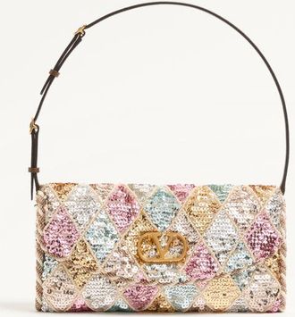 Valentino Garavani Valentino Garavani DeVain Small Shoulder Bag With Rhombelle Embroidery. Wo