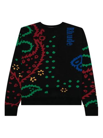 Rhude intarsia-knit sweater - Black