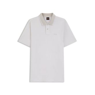 BOSS Logo-print polo shirt in cotton piqu&eacute;
