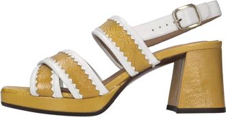 Chie Mihara Sandalen - Dames - Sandalen met hakken - Geel - 37 EU - Leer - Schoenen