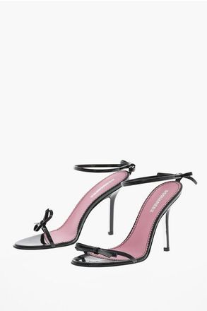 Dsquared2 Patent Leather Ankle-Strap Sandals with Bow and 10cm Heel size 38