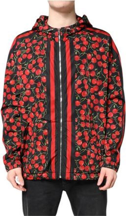 Dolce & Gabbana Kersenprint Windbreaker Jas - Heren - Zomerjassen - Veelkleurig - L - Katoen - Jassen