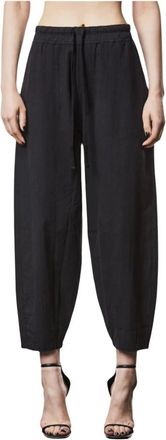 Thom Krom Broeken, Dames, Zwart, M, Linnen, Zwarte linnen broek met relaxte pasvorm