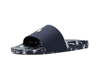 Polo Ralph Lauren Floral-Print Slides Mens Sandals Navy Palms : 14 D - Medium, Synthetic
