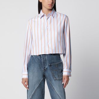 J.W.Anderson Cropped blue and orange cotton shirt
