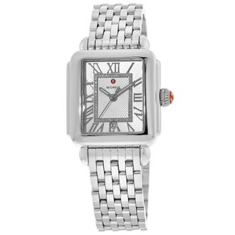 Michele Deco Madison Diamond Silver Sunray Diamond Dial Womens Watch MWW06T000141