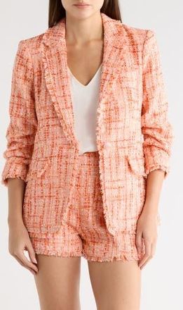 Cinq &agrave; Sept Lucie Khloe Boucl&eacute; Blazer in Pink Poppy Multi at Nordstrom Rack, Size 6