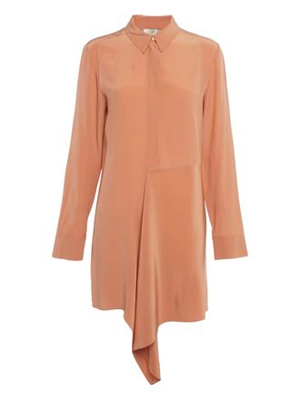 Stella McCartney asymmetric midi dress - women - Silk - M - Neutrals