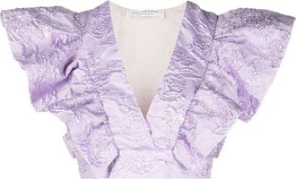 Philosophy di Lorenzo Serafini Ruffle Crop Top - Dames - Blouses - Paars - S - Overhemden