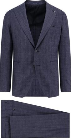 Tagliatore Vesuvio Prince of Wales Pak - Heren - Business pakken - Blauw - S - Wol - Kostuums