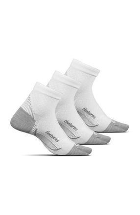 Feetures Plantar Fasciitis Relief Light Cushion Quarter Sock Arch Support in White at Nordstrom, Size Medium
