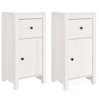 Berkfield Home Sideboards 2 pcs White 40x35x80 cm Solid Wood Pine | Size: 40 x 35 x 80 cm