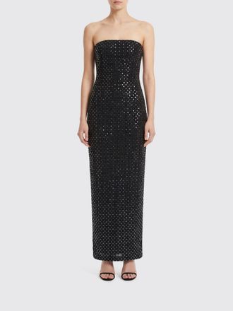 Rotate Abito lungo Rotate in mesh con strass