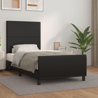 vidaXL Vidaxl - Estructura De Cama Sin Colch&oacute;n Cuero Sint&eacute;tico Negro 100x200 Cm