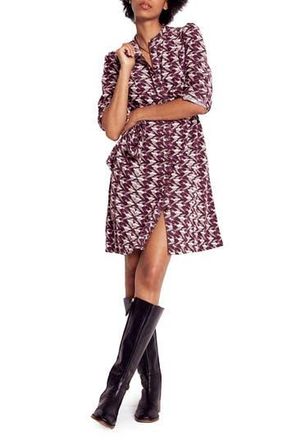 Boden Bre Corduroy Short Dress in Dark Cherry Swooping Swallow at Nordstrom Rack, Size 10