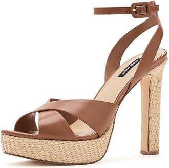 Nine West Weston Womens Sandals Medium Brown : 9.5 M, Faux Leather