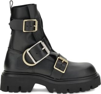 Vivienne Westwood Empire buckle-straps boots - women - Calf Leather - 36 - Black