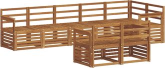 vidaXL Conjunto De Sof&aacute;s De Exterior 8 Uds. Natural Poli&eacute;ster Vidaxl