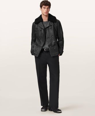 AllSaints Hamlet Leather Coat