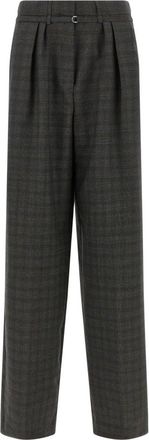 Dries Van Noten Peacha Broeken - Dames - Wijde Broeken - Grijs - S - Wol - Broeken