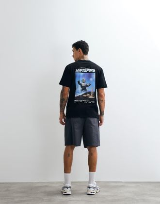 Carhartt Work in Progress Wiptopia II - T-shirt nera con stampa sul retro-Nero