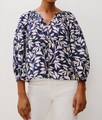 Rails Vasia Button-Front Blouse In Navy