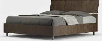 Les Tendances Cama Matrimonio Madera Nogal 160x190cm Cabecero Inclinado Lamas Demas I Noix