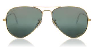 Ray-Ban RB3025 Aviator Large Metal Polarized 9196G6 Mens Sunglasses Gold Size 55