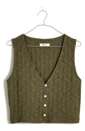 Madewell Basket Stitch Vest in Capers at Nordstrom, Size Medium